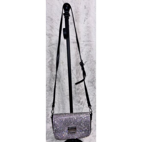 ALDO Black Silver Rhinestone Shoulder Bag & Wallet Set NWT - Picture 6 of 7